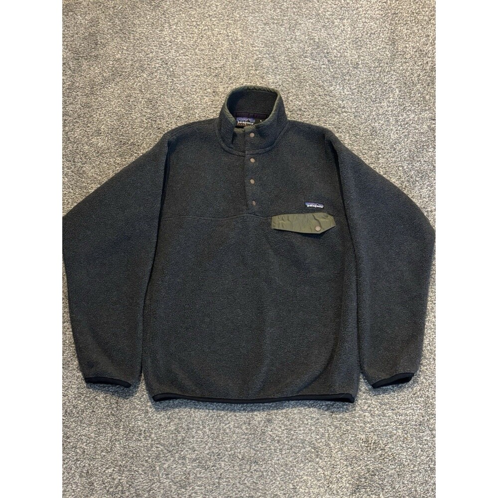 Vintage 90s Patagonia Synchilla Snap T Fleece Mens Size S Grey Pullover 1998